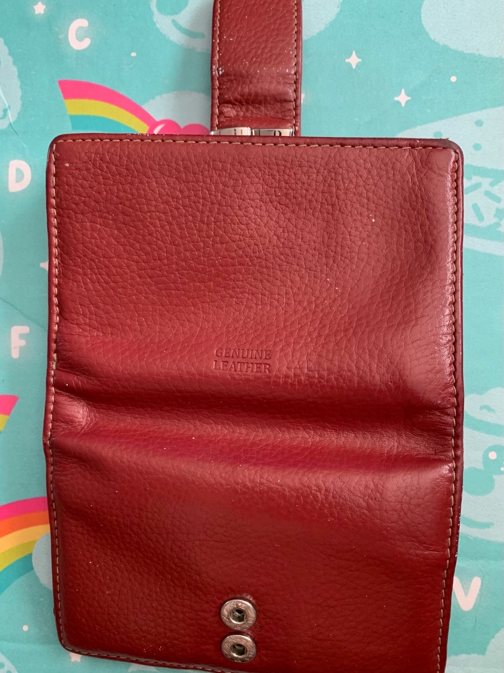Genuine Leather Women's Wallet - Red